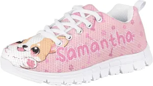 Kids Running Shoes, Breathable Upper Lightweight Lace-Up Mesh Athletic Sports Sneakers for Boys Girls