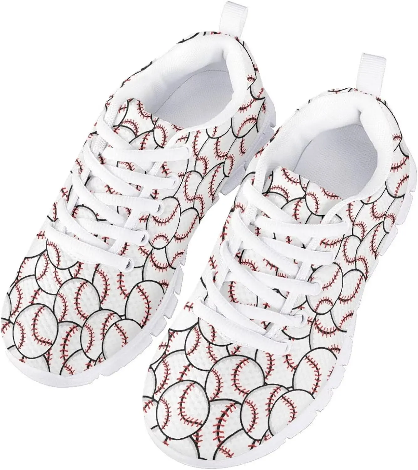 Kids Running Shoes, Breathable Upper Lightweight Lace-Up Mesh Athletic Sports Sneakers for Boys Girls