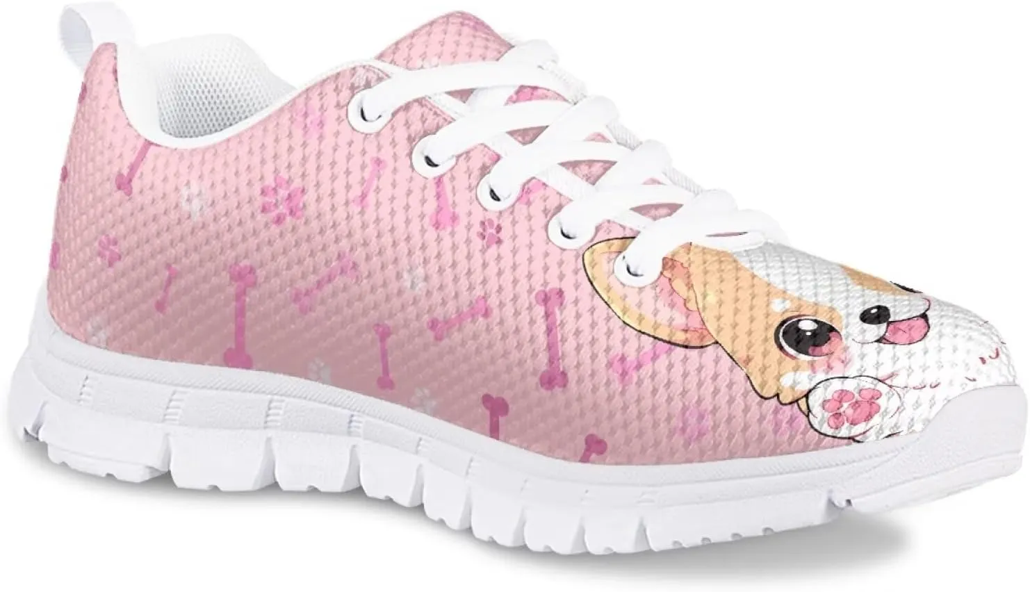 Kids Running Shoes, Breathable Upper Lightweight Lace-Up Mesh Athletic Sports Sneakers for Boys Girls