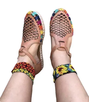 La Santa Art Mx Huaraches Mexicanos de Cuero. Mexican Sandals premium leather. Mexican Huaraches Leather. Mexican party Outfit. (8)