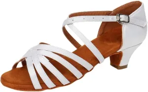 Latin Dance Shoes for Woman Glitter Party Shoes Ballroom Dancing Shoe Professional Practice Sandals Low Block Heels