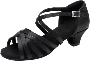 Latin Dance Shoes for Woman Glitter Party Shoes Ballroom Dancing Shoe Professional Practice Sandals Low Block Heels