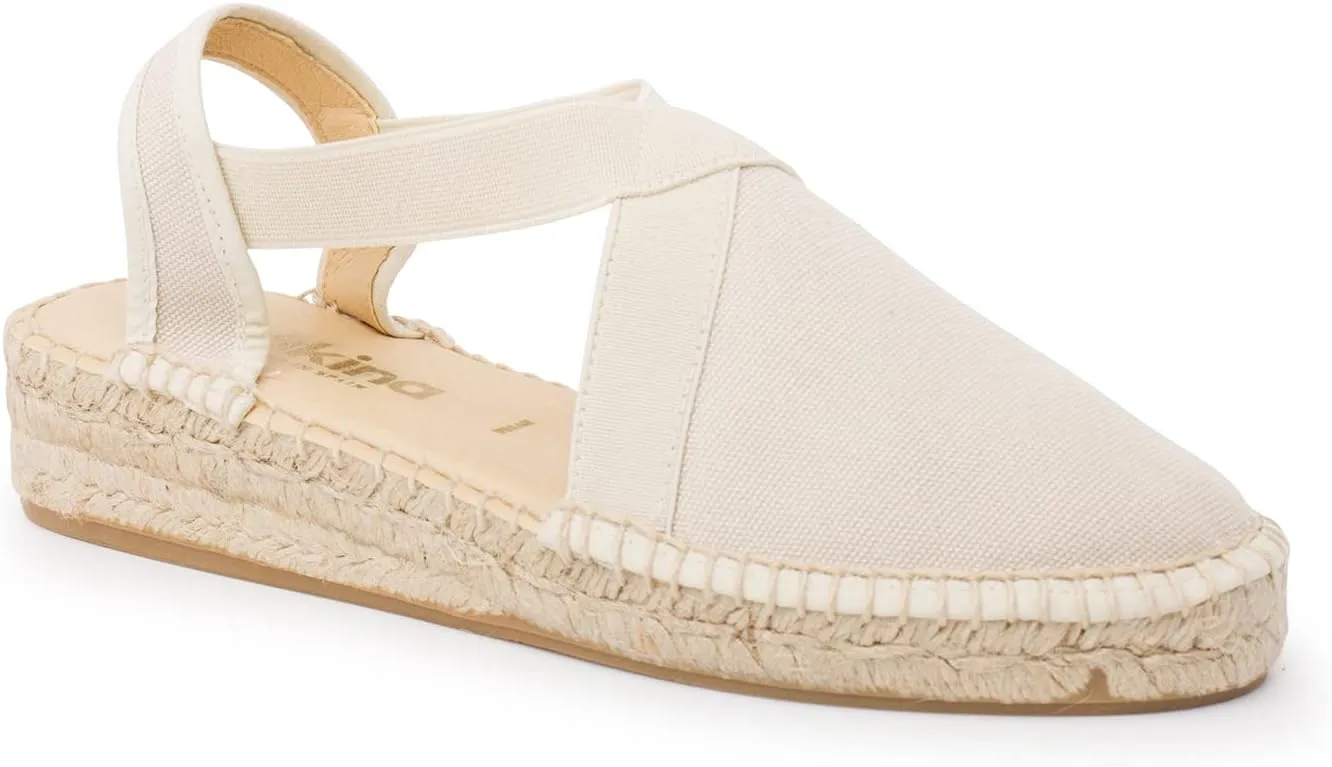 Marseille Authentic Spanish Espadrille Wedge Sandals for Women - Sustainable, Eco Friendly, Vegan Shoes. Classic Style, Organic Cotton Canvas Upper, Comfy Insole, Jute Midsole, Rubber Sole. Made in Spain
