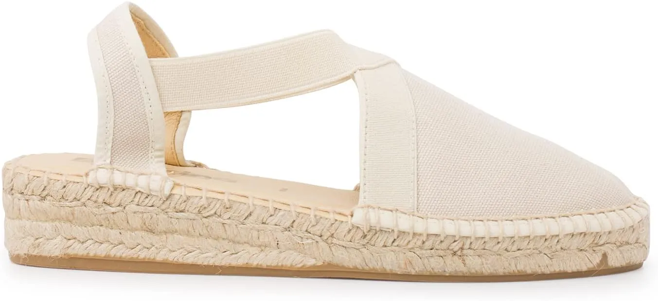 Marseille Authentic Spanish Espadrille Wedge Sandals for Women - Sustainable, Eco Friendly, Vegan Shoes. Classic Style, Organic Cotton Canvas Upper, Comfy Insole, Jute Midsole, Rubber Sole. Made in Spain