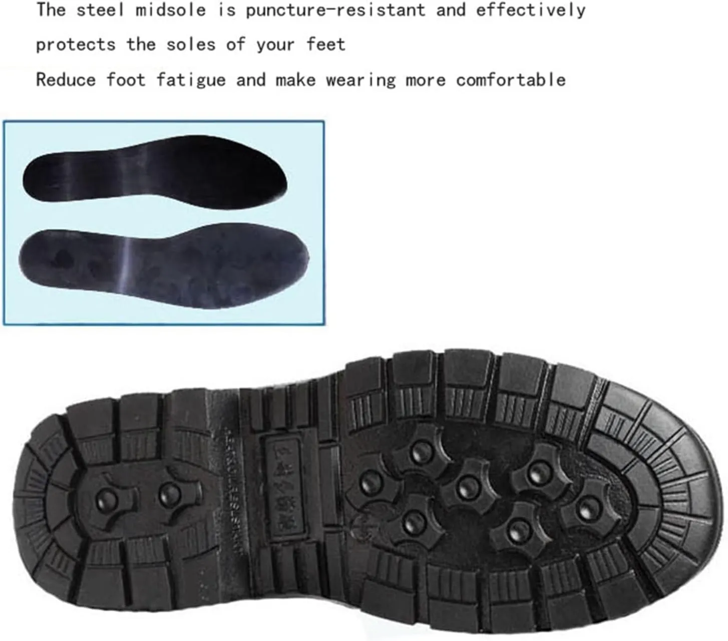 Men Lightweight Safety Shoes, Comfortable Breathable Anti-Smash and Anti-Puncture Leather Steel Toe Work Boots, Lightweight Non Slip Abrasion Resistant Construction Work Boots