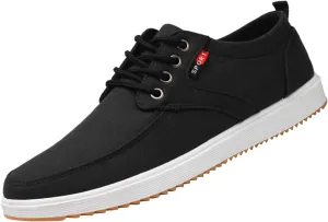 Mens Canvas Casual Sneakers Comfortable Non-Slip Walking Shoes Comfortable Lace-Up Work Shoes Golf Shoes Street Shoes