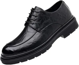 Men's Leather Derby Business Shoes - Flexible Sole Formal Footwear for Client Consultations, Business Proposals & Networking Events