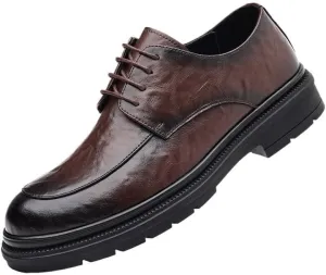 Men's Leather Derby Business Shoes - Flexible Sole Formal Footwear for Client Consultations, Business Proposals & Networking Events