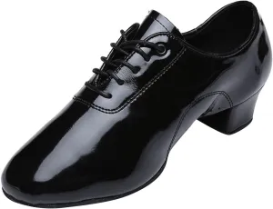 Shoes Boys Modern Dance Shoes Prom Ballroom Latin Dance Shoes Solid Color Lace Up Leather Kids Boots (Black, 27)
