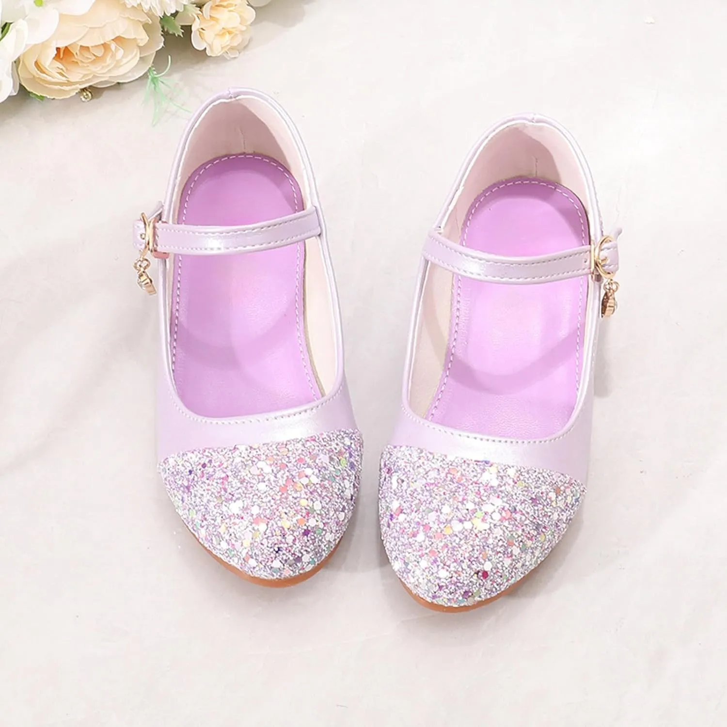 Shoes Leather Shoes and Crystal Little Girl Performance Single Girls Sandals White Girls Sandals Size 2