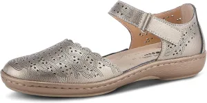 Spring Step Women's SABRIYE Leather Mary Jane Shoes  Laser-Cut Design, Adjustable Hook-and-Loop Closure, Padded Comfort, Flexible Sole