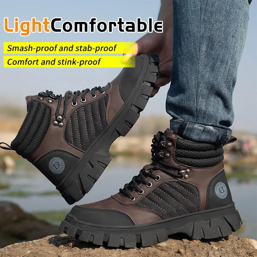 Steel Toe Boots for Men Women Durable Safety Work Boots Lightweight Composite Toe Boots Comfortable Indestructible&Construction Hard Toe Shoes