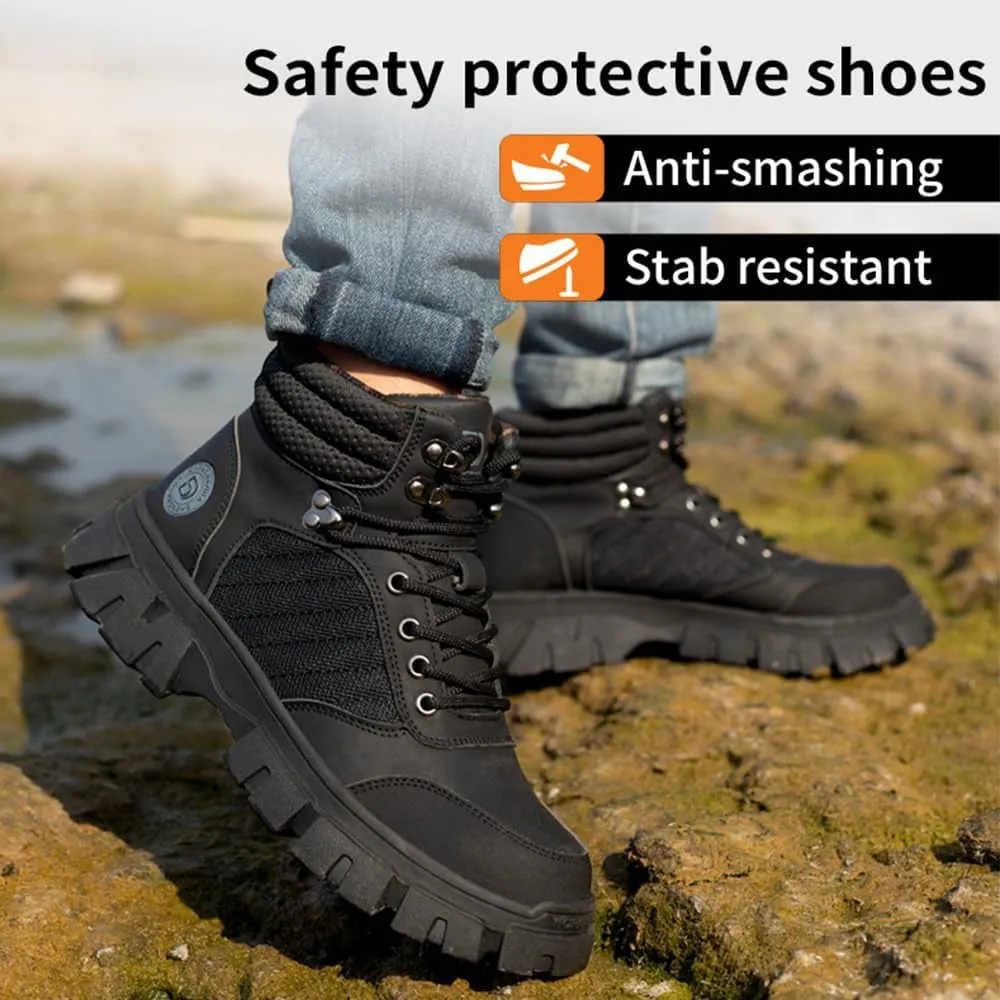 Steel Toe Boots for Men Women Durable Safety Work Boots Lightweight Composite Toe Boots Comfortable Indestructible&Construction Hard Toe Shoes