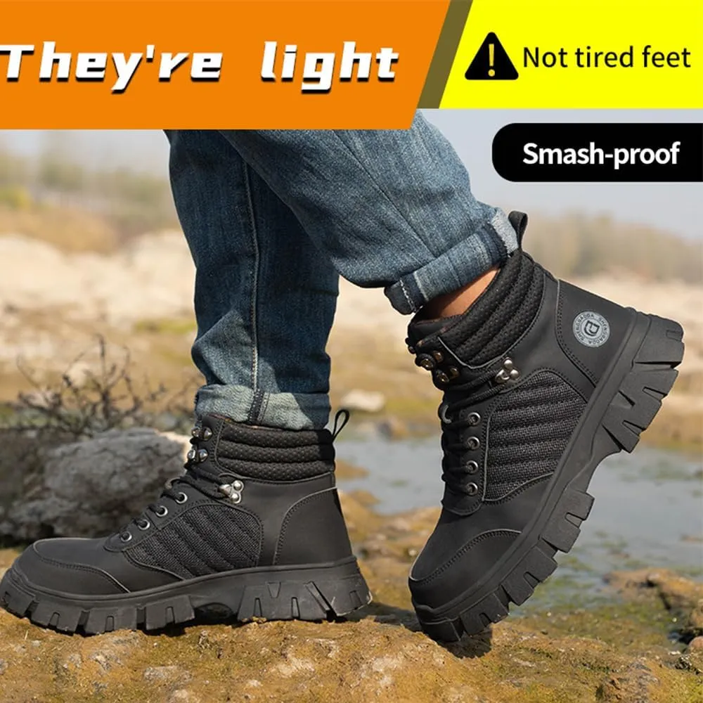 Steel Toe Boots for Men Women Durable Safety Work Boots Lightweight Composite Toe Boots Comfortable Indestructible&Construction Hard Toe Shoes