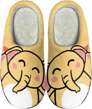 Suobstales Slippers for Women Men Anti-Slip House Sippers Soft Plush Warm Bedroom Shoes, Cozy Indoor Outdoor Slippers