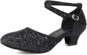 SWDZM Womens Latin Salsa Dance Shoes Professional Party Sequins Heels Ballroom Dancing Shoes