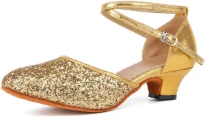SWDZM Womens Latin Salsa Dance Shoes Professional Party Sequins Heels Ballroom Dancing Shoes