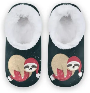 The Most Wonderful Time Kids House Slippers Red Green Buffalo Plaid Boys Closed Back Fuzzy Feet Slippers Girls Coral Fleece Slipper Socks No Skid Warm Cozy Home Slippers For Indoor Outdoor Winter