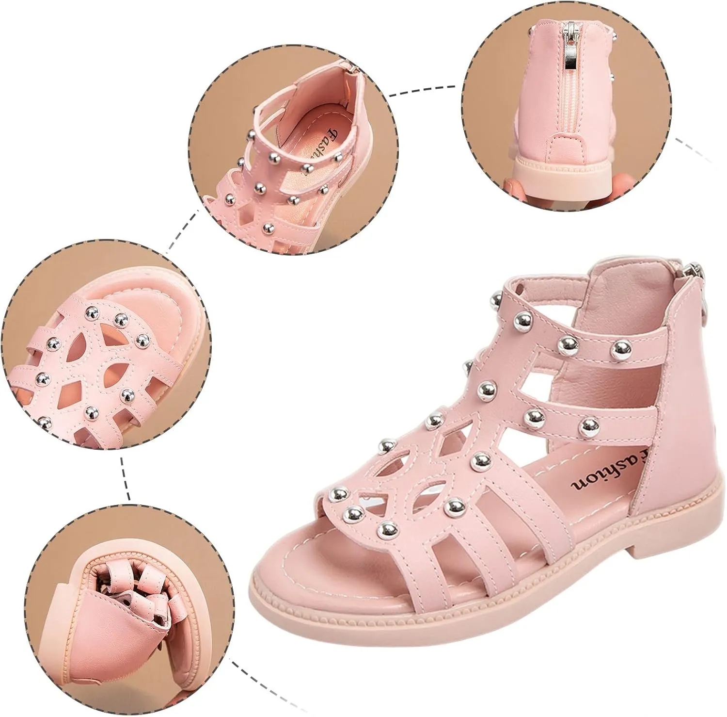 Toddler Boy Water Shoes Children Shoes Flat High Top Sandals Fashion Summer Little Girl Beads High Girls Summer