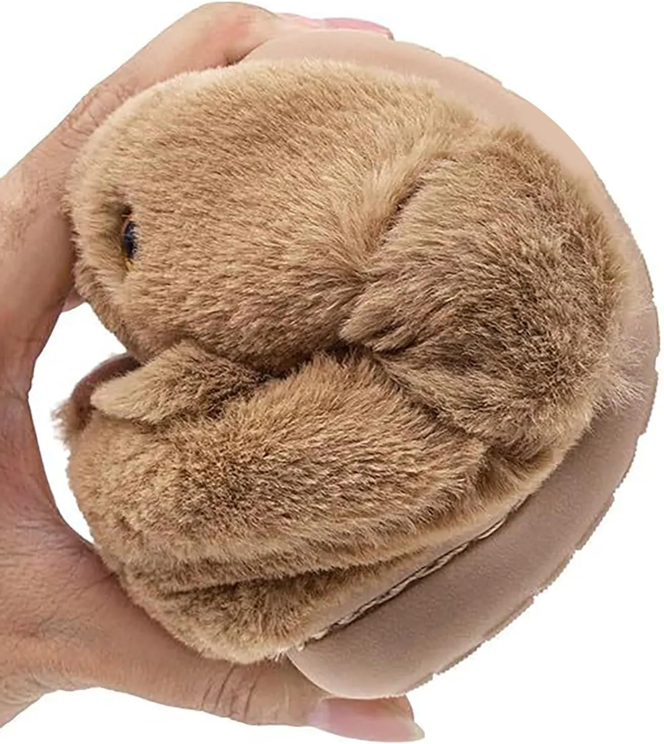 Toddler Girls Adorable Slippers Solid Cartoon Rabbit Shape Ears Fluffy Shoes Soft Warm Comfortable Flat Slippers
