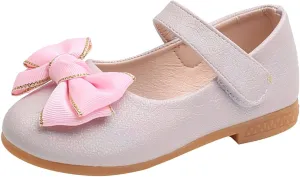 Toddler Girls Dress Shoes Flower Little Girl Mary Jane Ballet Flats Bows Wedding Party School Communion Shoes