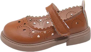 Toddler Girls Low Heel Formal Sandals Kids Strap Loafers Non Slip Sole Rubber Wedding Party School Uniform Fancy Shoes