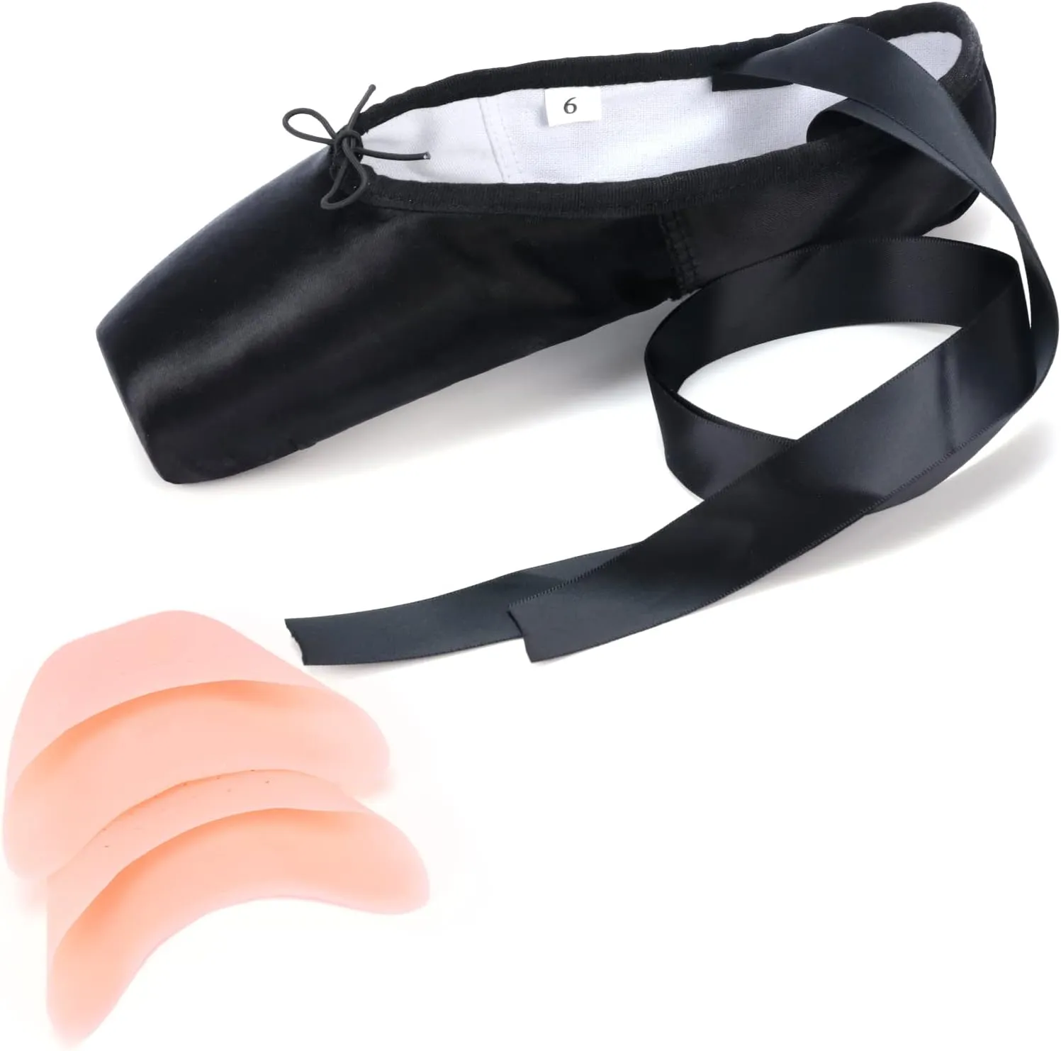 WENDYWU Professional Ballet Pointe Shoe for Kids Girl and Ladies Pink PU Soled Ballet Pointe Dance Shoes with Toe Pads