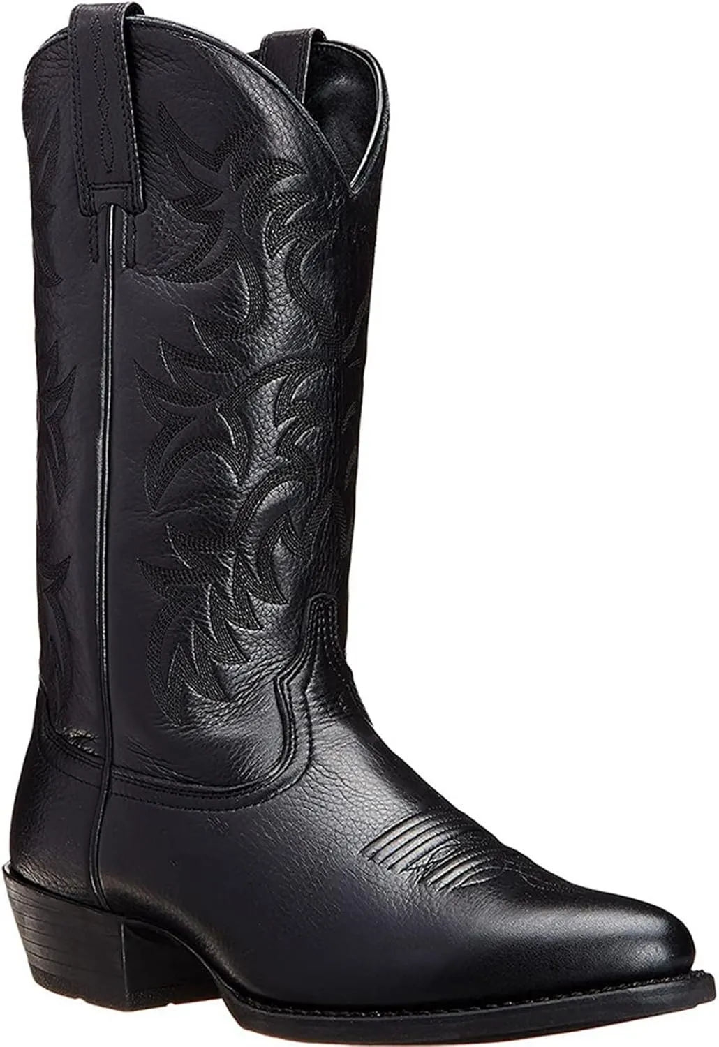Western Boots Outdoor Chunky Block Heel Pointed Square Toe Leather Work Boots Vintage Cowboy Boots