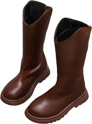 Winter Girls' Ankle Boots Mid Leg Solid Color Zipper Classic Everything for 3 to 12 Years Girls Fancy Boots