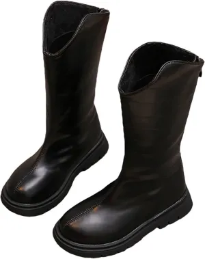 Winter Girls' Ankle Boots Mid Leg Solid Color Zipper Classic Everything for 3 to 12 Years Girls Fancy Boots