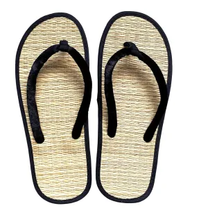 Women's Bamboo Flip Flop,Straw Beach Sandals Handmade,Straw Footwear (6, Natural color)