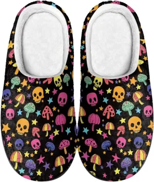 Women's Flannel Cotton Slippers Non-Slip Cotton Slippers Soft Warm Lining Slippers House Slip on Fuzzy Slippers Size 4-12