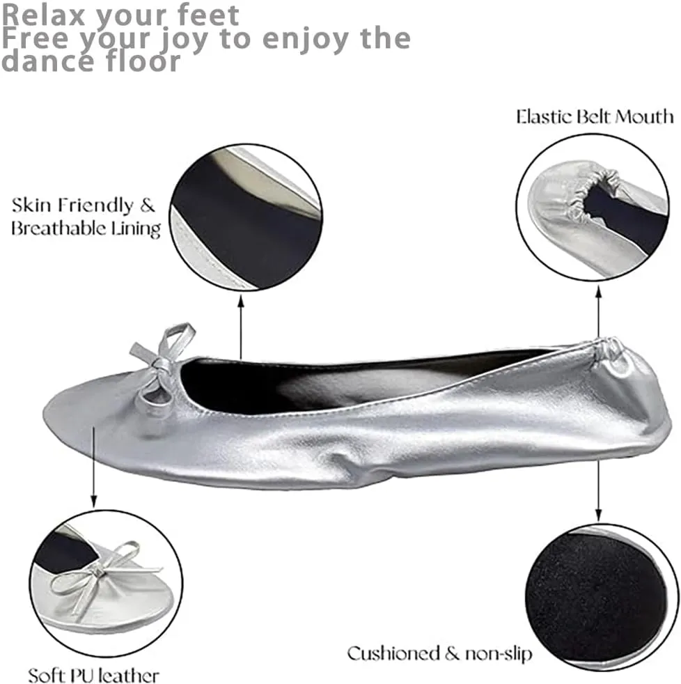 Women's Foldable Dance Shoes Ballet Flats