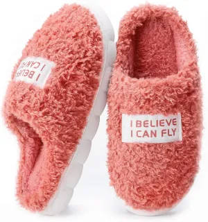 Women's Fuzzy Slippers, Green, US Size, Adult, Indoor/Outdoor, Warm & Comfortable