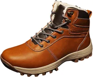 Womens Mens Hiking Boots, Waterproof Snow Boots Work Insulated Fur Boots Winter Work Boots for Men Womens Work Boots