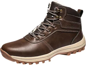 Womens Mens Hiking Boots, Waterproof Snow Boots Work Insulated Fur Boots Winter Work Boots for Men Womens Work Boots