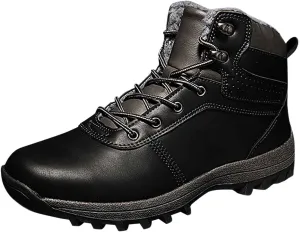 Womens Mens Hiking Boots, Waterproof Snow Boots Work Insulated Fur Boots Winter Work Boots for Men Womens Work Boots