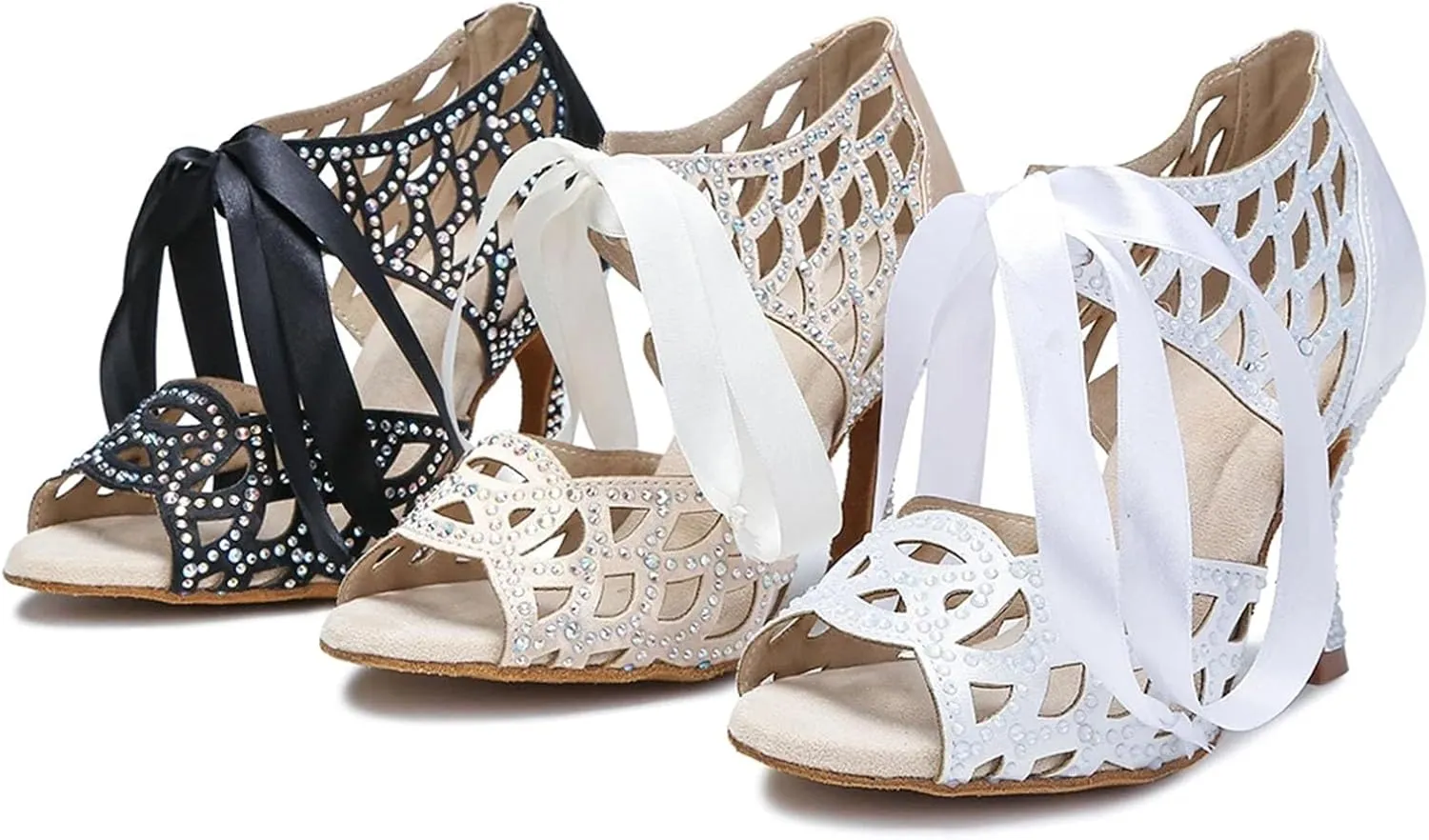 Women's Soft Suede Dance Shoes - Professional Salsa Ballroom Performance Sandals, 5CM/2Inch Heel Height