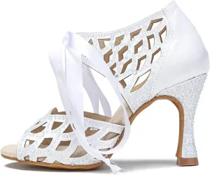 Women's Soft Suede Dance Shoes - Professional Salsa Ballroom Performance Sandals, 5CM/2Inch Heel Height