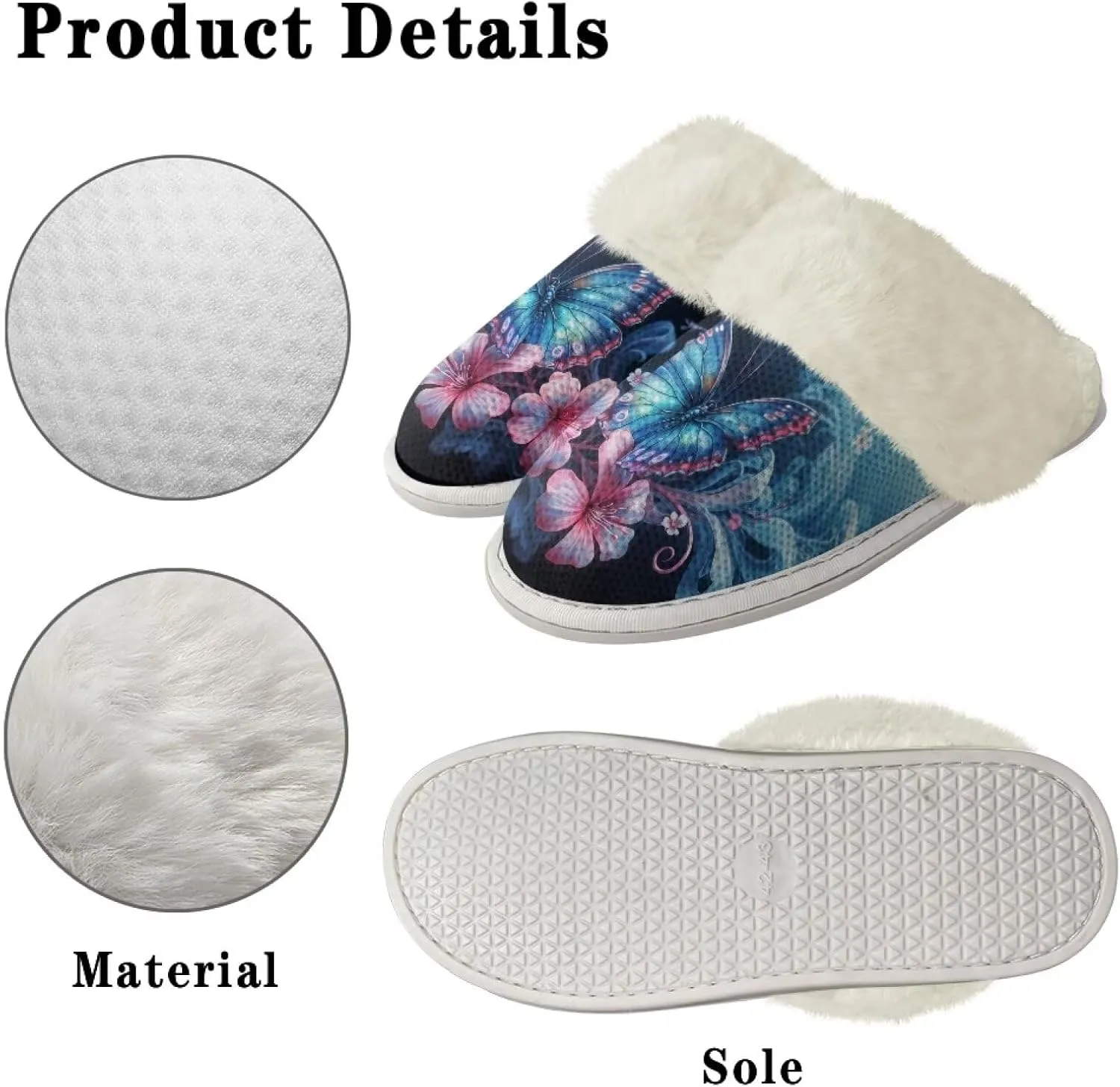 Women's Warm Cotton Memory Foam Slippers Comfy Soft Flannel Home Shoes House Slippers with Anti-Slip Sole