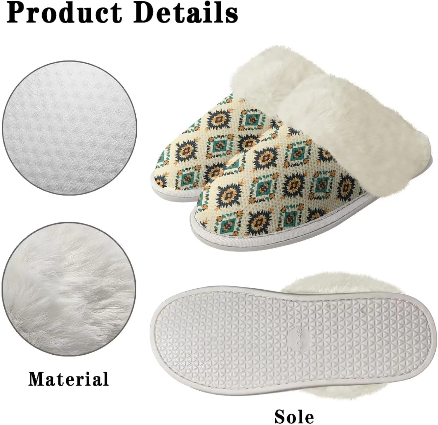 Women's Warm Cotton Memory Foam Slippers Comfy Soft Flannel Home Shoes House Slippers with Anti-Slip Sole
