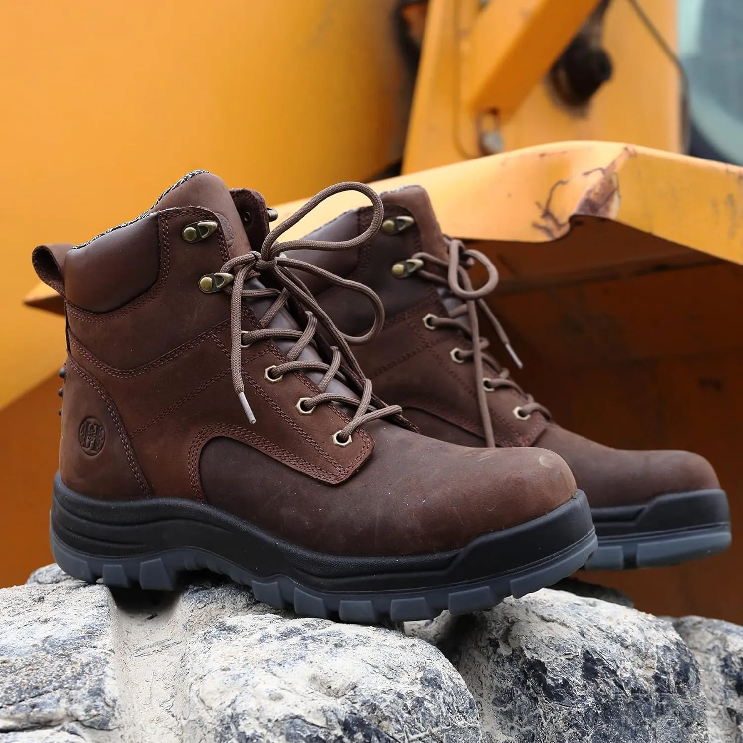 Work Boots for Men, 6" Soft Toe Water Resistant Non-slip Anti-puncture Lightweight Mens Work Boots, Durable, Breathable
