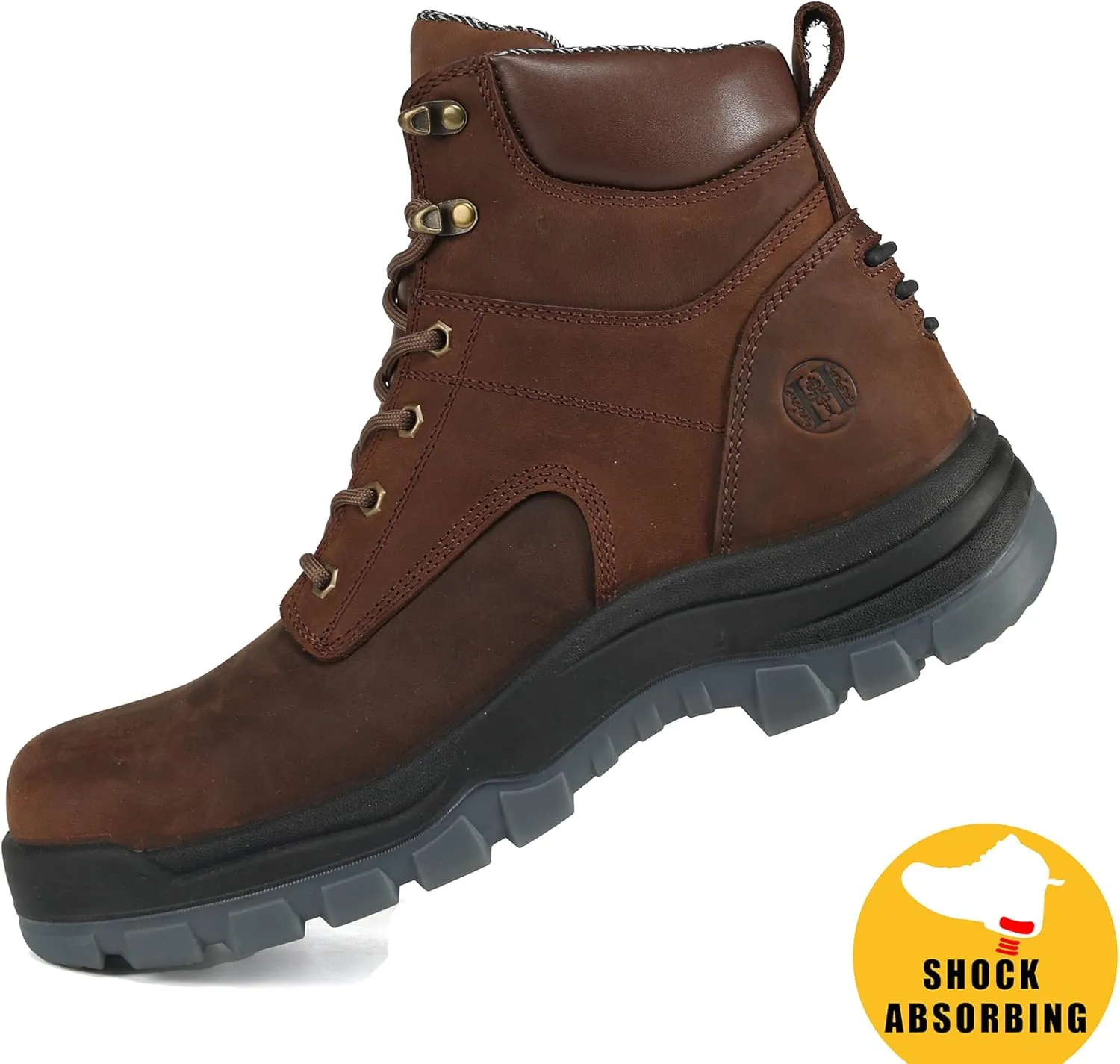 Work Boots for Men, 6" Soft Toe Water Resistant Non-slip Anti-puncture Lightweight Mens Work Boots, Durable, Breathable