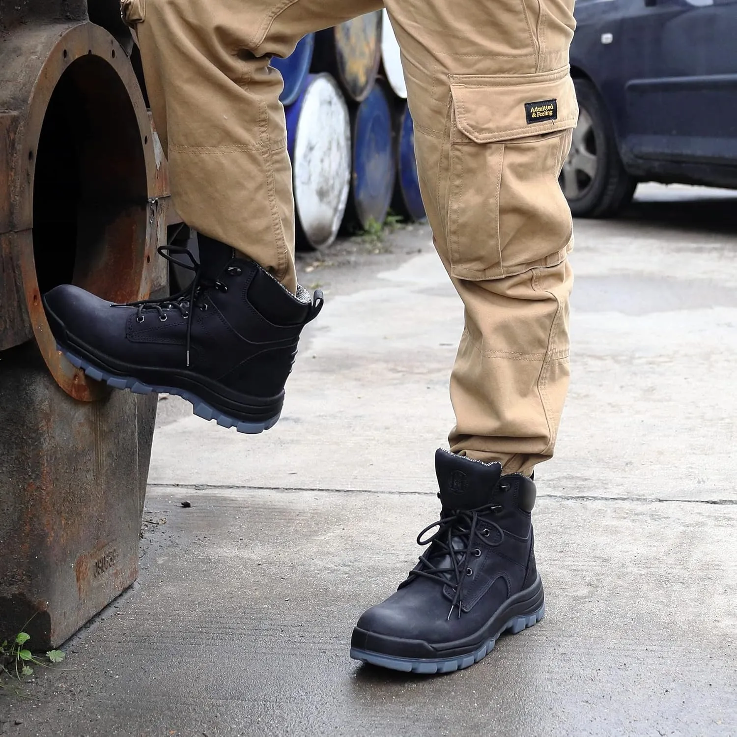 Work Boots for Men, 6" Soft Toe Water Resistant Non-slip Anti-puncture Lightweight Mens Work Boots, Durable, Breathable